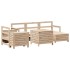 Juego de sofás de jardín 7 piezas madera maciza de