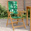 Sillas de jardín 2 uds madera acacia y tela estampado de hojas