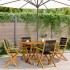 Set de comedor jardín 5 pzas polipropileno madera maciza