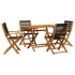 Set de comedor jardín 5 pzas polipropileno madera maciza