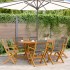 Set de comedor jardín 7 pzas polipropileno madera maciza