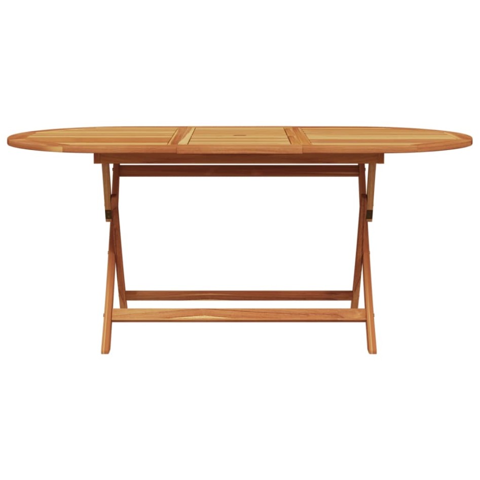 Set de comedor jardín 7 pzas polipropileno madera maciza