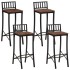 Taburetes altos 4 unidades madera maciza