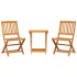 Set de comedor de jardín plegable 3 pzas madera maciza