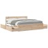 Cama con cajones y colchón madera maciza de pino 180x200