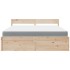 Cama con cajones y colchón madera maciza de pino 180x200