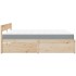 Cama con cajones y colchón madera maciza de pino 180x200