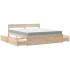 Cama con cajones y colchón madera maciza de pino 180x200