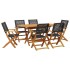 Set de comedor de jardín 7 pzas ratán PE madera acacia