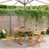 Set de comedor jardín 5 pzas polipropileno madera maciza