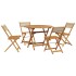 Set de comedor jardín 5 pzas polipropileno madera maciza