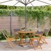 Set de comedor de jardín 5 pzas tela madera maciza antracita