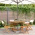 Set de comedor de jardín 5 pzas tela madera maciza blanco