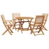Set de comedor de jardín 5 pzas tela madera maciza
