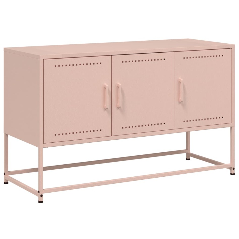 Mueble para TV de acero rosa 100,5x39x60,5