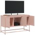 Mueble para TV de acero rosa 100,5x39x60,5