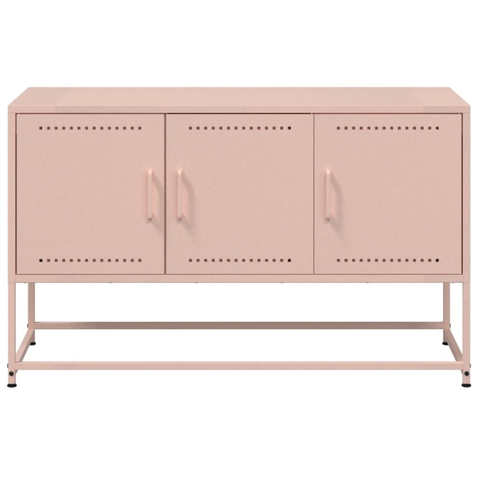 Mueble para TV de acero rosa 100,5x39x60,5