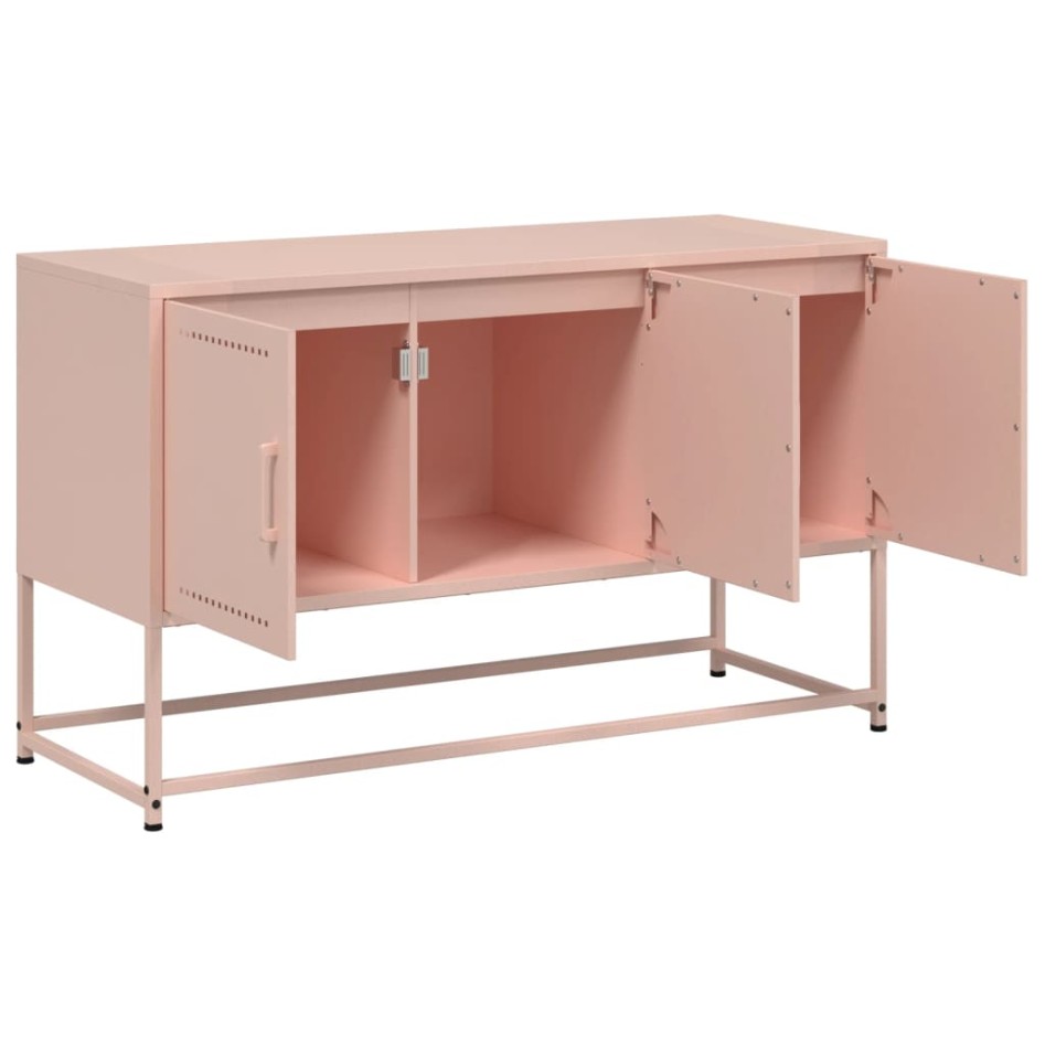 Mueble para TV de acero rosa 100,5x39x60,5