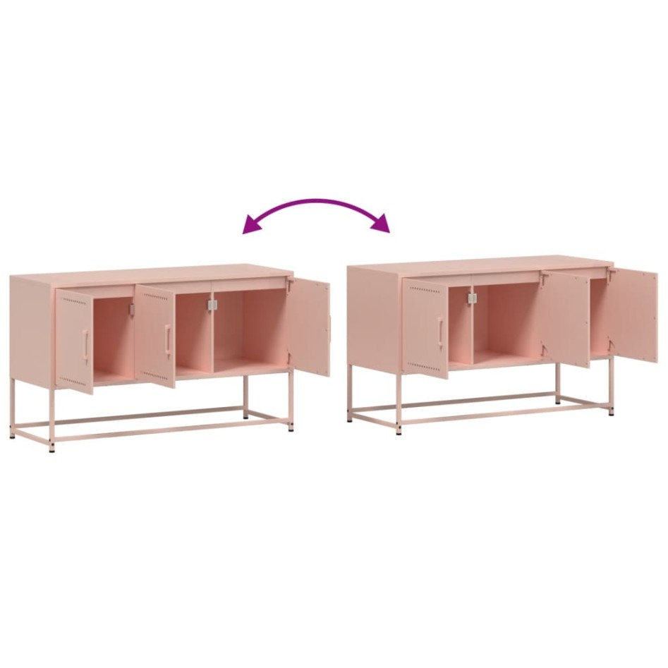 Mueble para TV de acero rosa 100,5x39x60,5