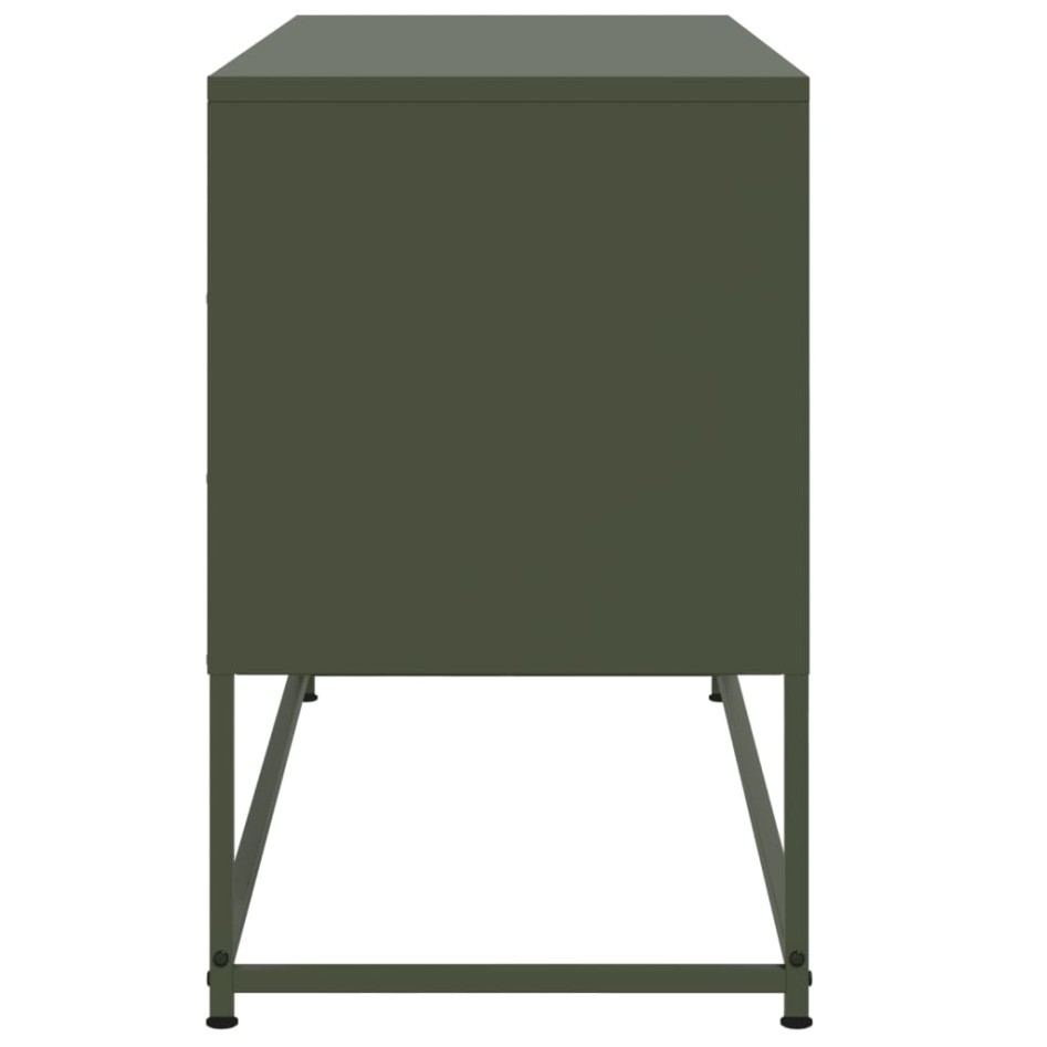 Mueble para TV de acero verde oliva 100,5x39x60,5