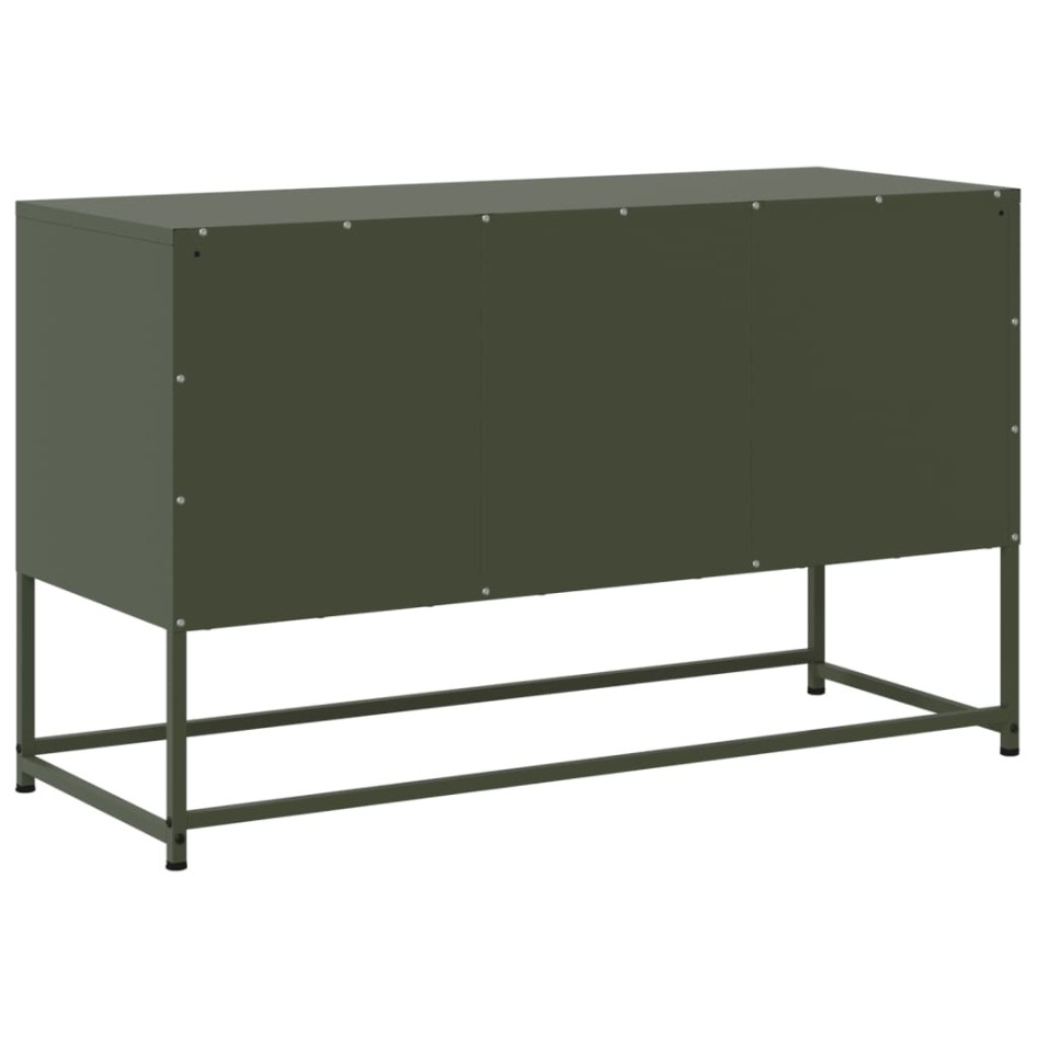 Mueble para TV de acero verde oliva 100,5x39x60,5
