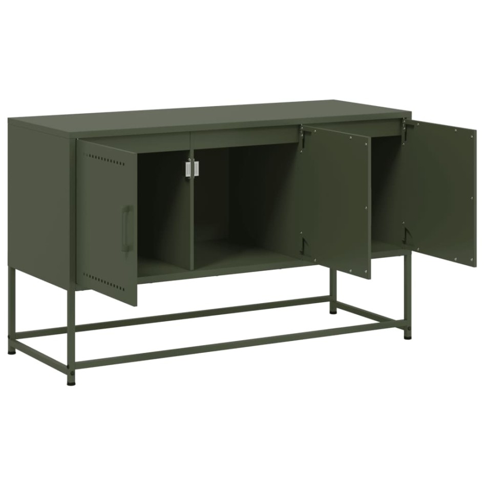 Mueble para TV de acero verde oliva 100,5x39x60,5