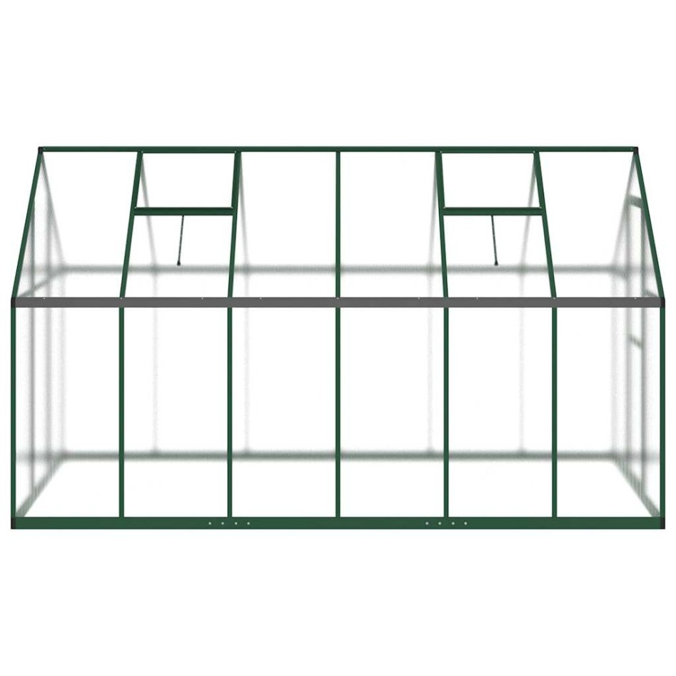 Invernadero con marco base aluminio verde 334x169x195
