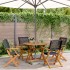Set de comedor de jardín 5 pzas ratán PE madera maciza