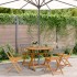 Set de comedor de jardín 5 piezas ratán PE madera maciza