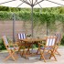Set de comedor de jardín 5 pzas tela madera maciza azul