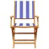 Set de comedor de jardín 5 pzas tela madera maciza azul