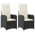 Sillones reclinable jardín cojines 2 uds ratán sintético