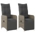 Sillones reclinable jardín y cojines 2 uds ratán sintético