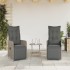 Sillones reclinable jardín y cojines 2 uds ratán sintético