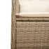 Sillones reclinables de jardín con mesa 2 uds ratán PE