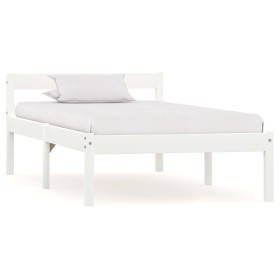Estructura de cama de madera maciza de pino blanco 100x200