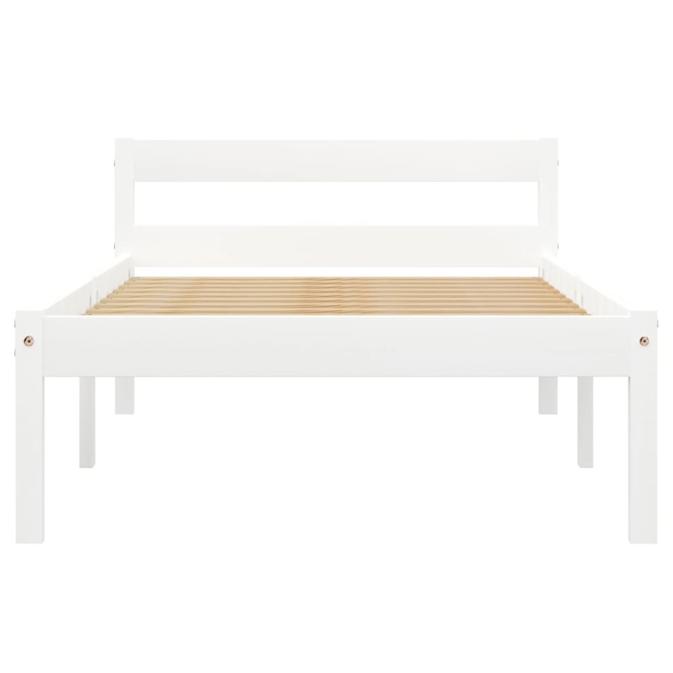 Estructura de cama de madera maciza de pino blanco 100x200