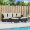 Set de muebles de jardín 5 pzas y cojines ratán sintético negro