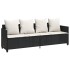 Set de muebles de jardín 5 pzas y cojines ratán sintético
