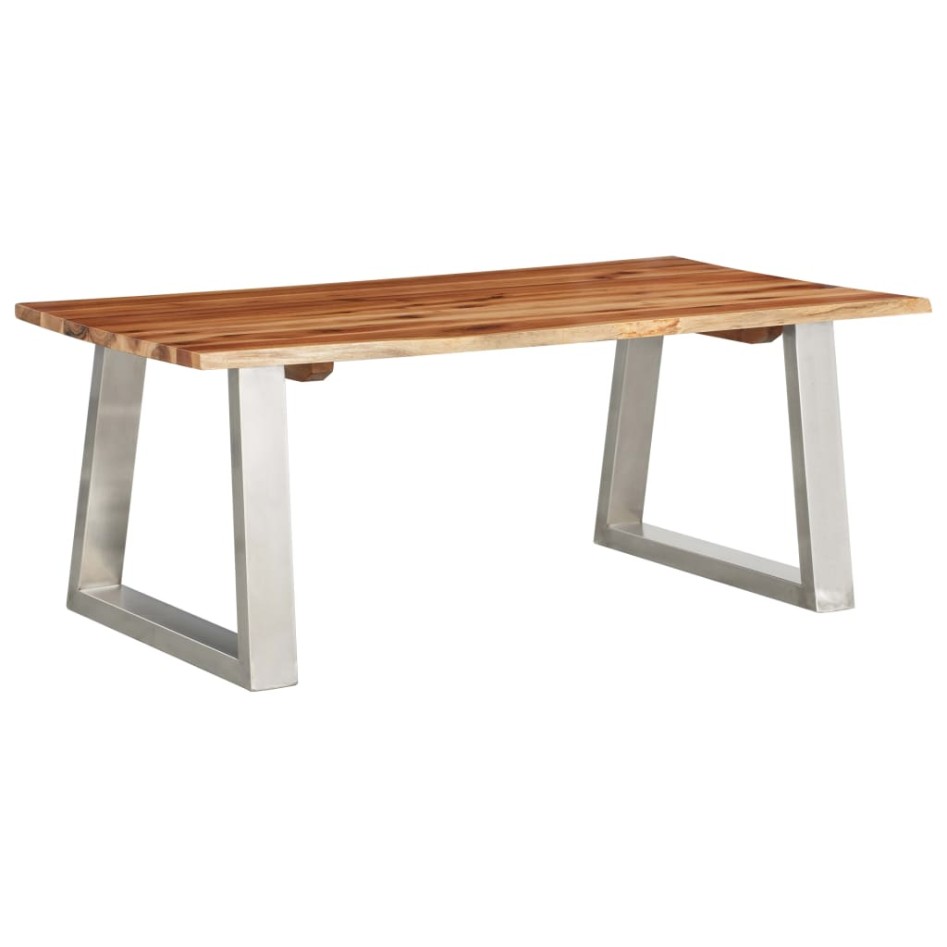 Mesa de centro madera de acacia y acero inoxidable