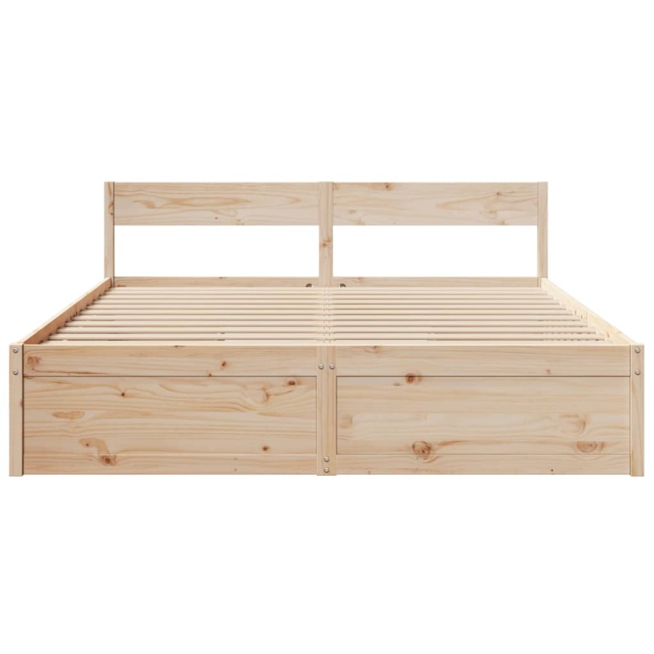 Estructura de cama sin colchón madera maciza de pino 180x200