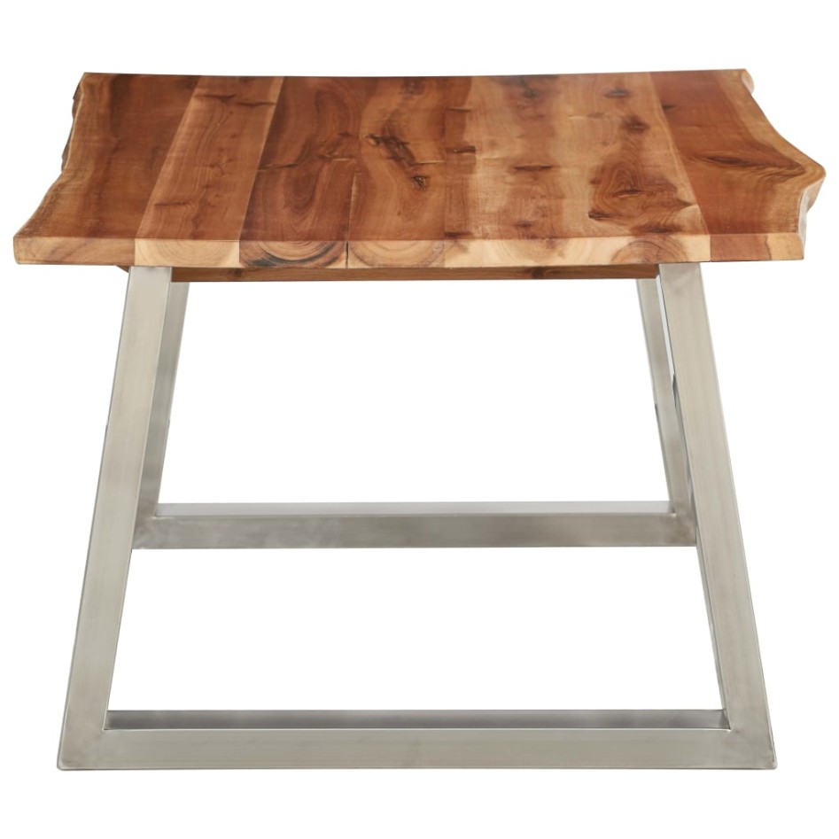 Mesa de centro madera de acacia y acero inoxidable