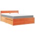 Cama con cajones y colchón madera maciza pino marrón 160x200