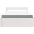 Cama con cajones y colchón madera maciza pino blanco 140x190