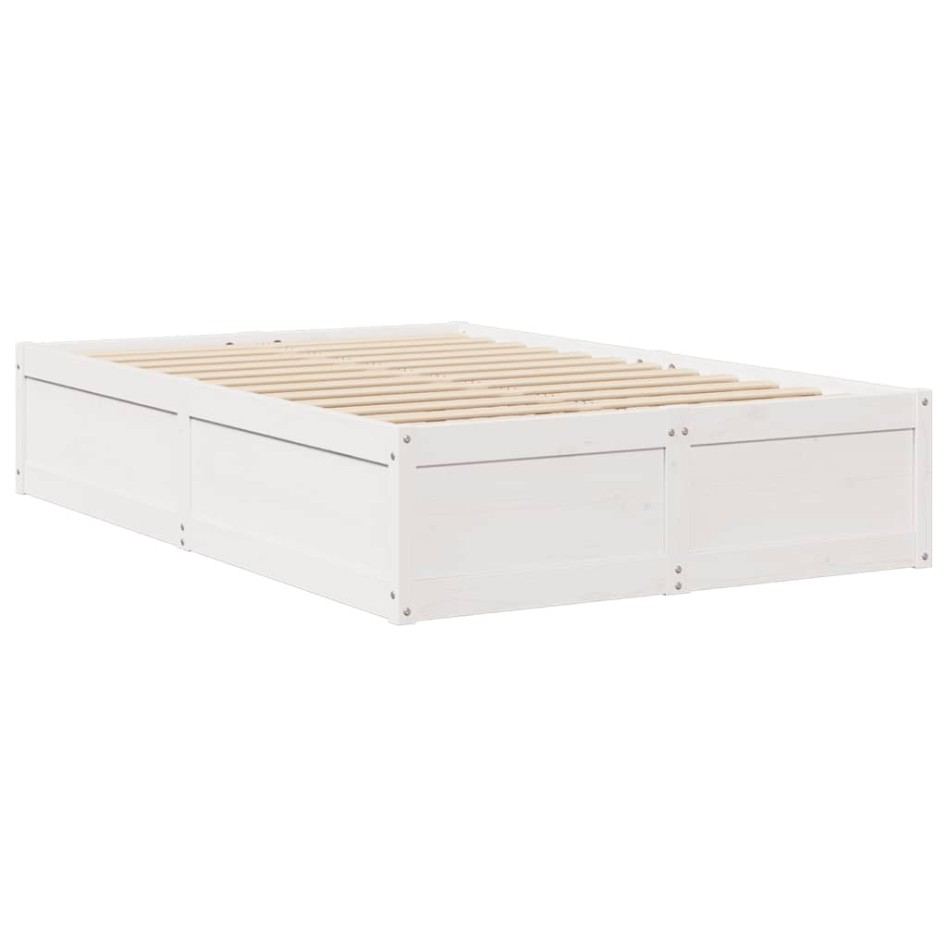 Cama con colchón madera maciza de pino blanco 140x190