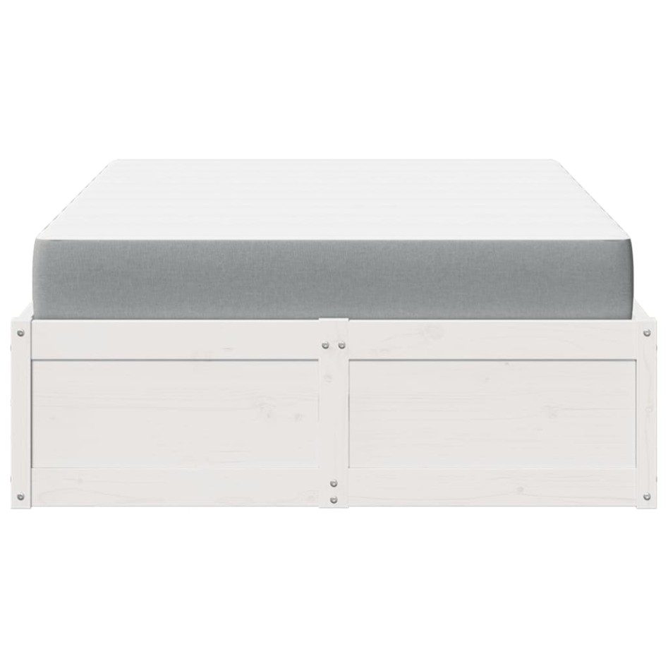 Cama con colchón madera maciza de pino blanco 140x190