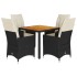 Set de muebles jardín 5 pzas con cojines ratán sintético