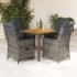 Set comedor de jardín 5 piezas con cojines ratán sintético