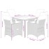 Set comedor de jardín 5 piezas con cojines ratán sintético