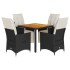 Set de muebles jardín 5 pzas con cojines ratán sintético
